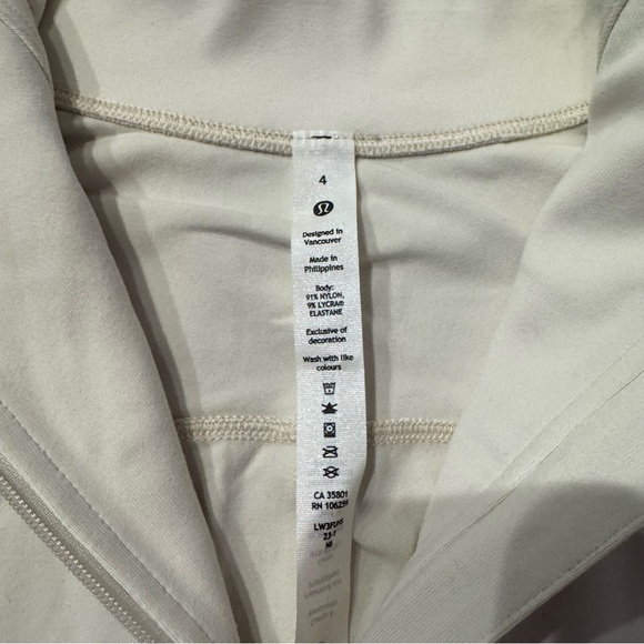 Lululemon Women's Cream ivory Quarter-Zip Top sweater thumb sleeve size 4 - Picture 7 of 11